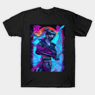 Neon  male samurai T-Shirt